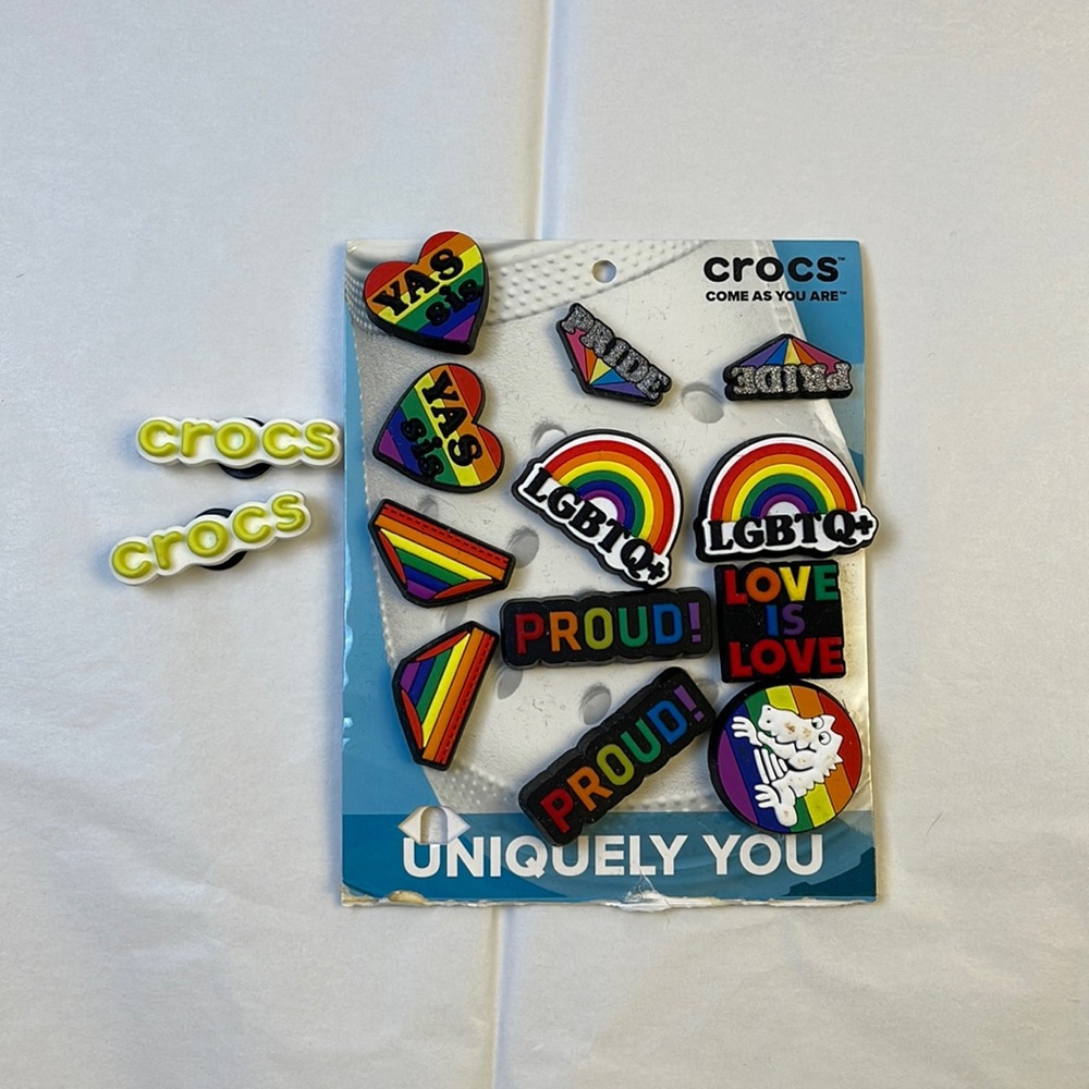 14 crocs jibitz pride rainbow